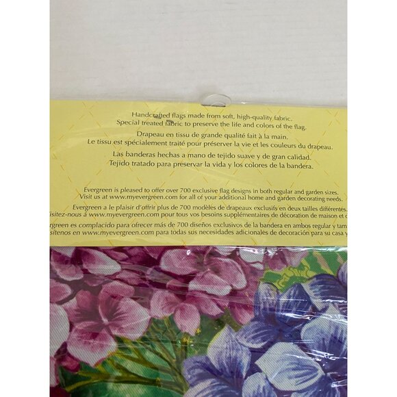 Decorative NWOT Garden Flag With Hydrangea & Butterfly Design By Evergreen - Picture 4 of 5